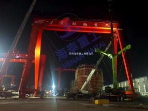 造船門(mén)機(jī)連夜吊裝，海泰重工助力蘇豪船舶起航